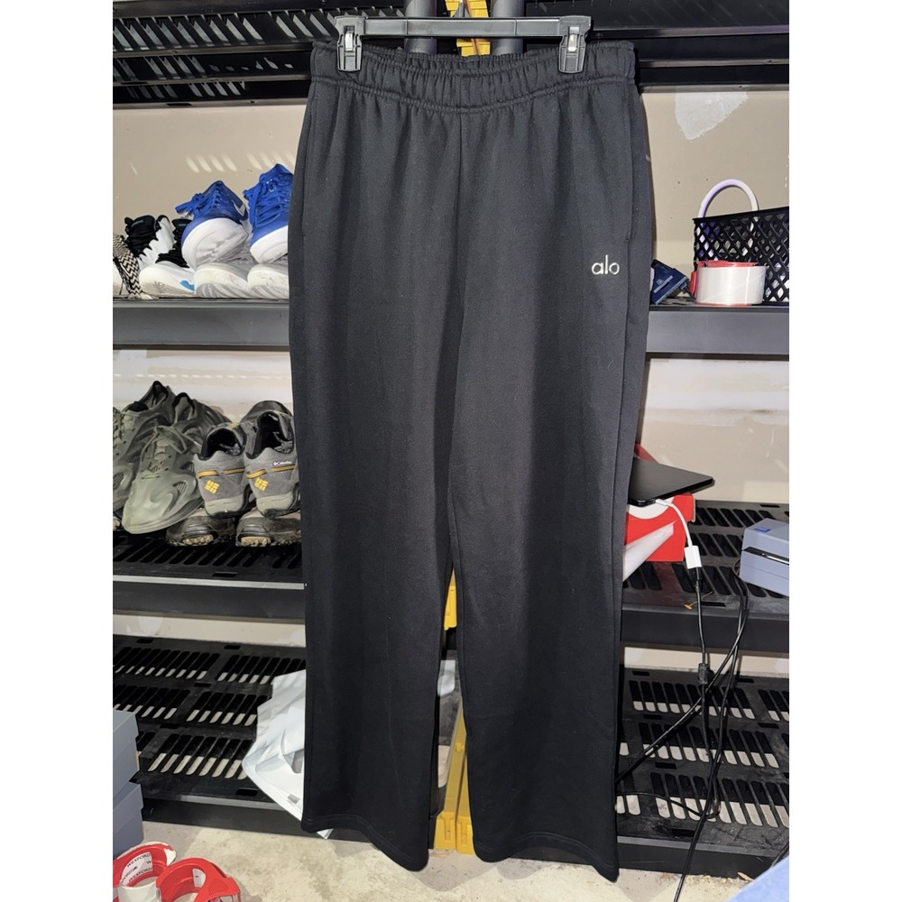 Alo Yoga Accolade Unisex Sweatpants Relaxed Fit Black Drawstring Joggers Medium